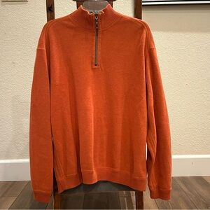 Tommy Bahama Men's Zip-Up Sweater in Orange Gray Reversible 100% Cotton